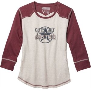 XL Western Graphic Cotten Blend 3/4 Sleeve T- Shirt "Guts Grit 'n Lipstick"